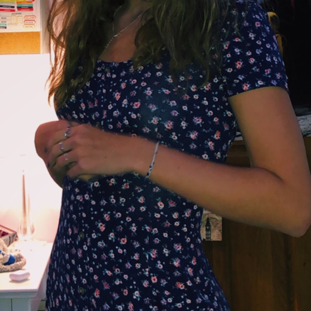 Blue floral summer dress